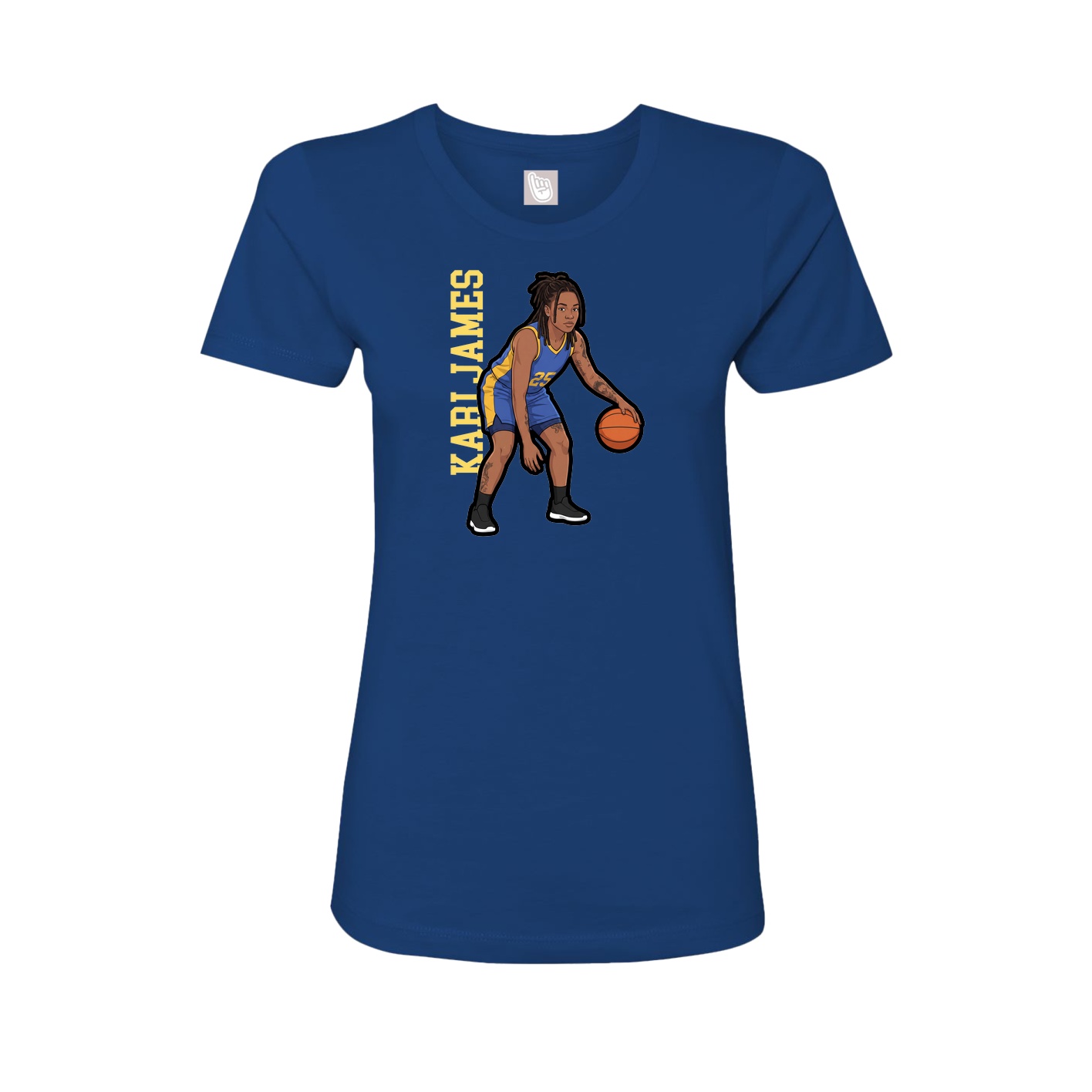 Womens Tee — Name Vertical in Royal