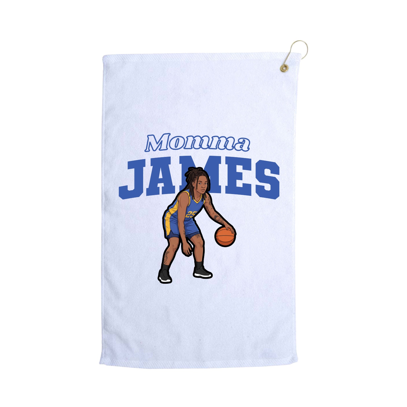 Golf Towel — Mothers Day Block in White