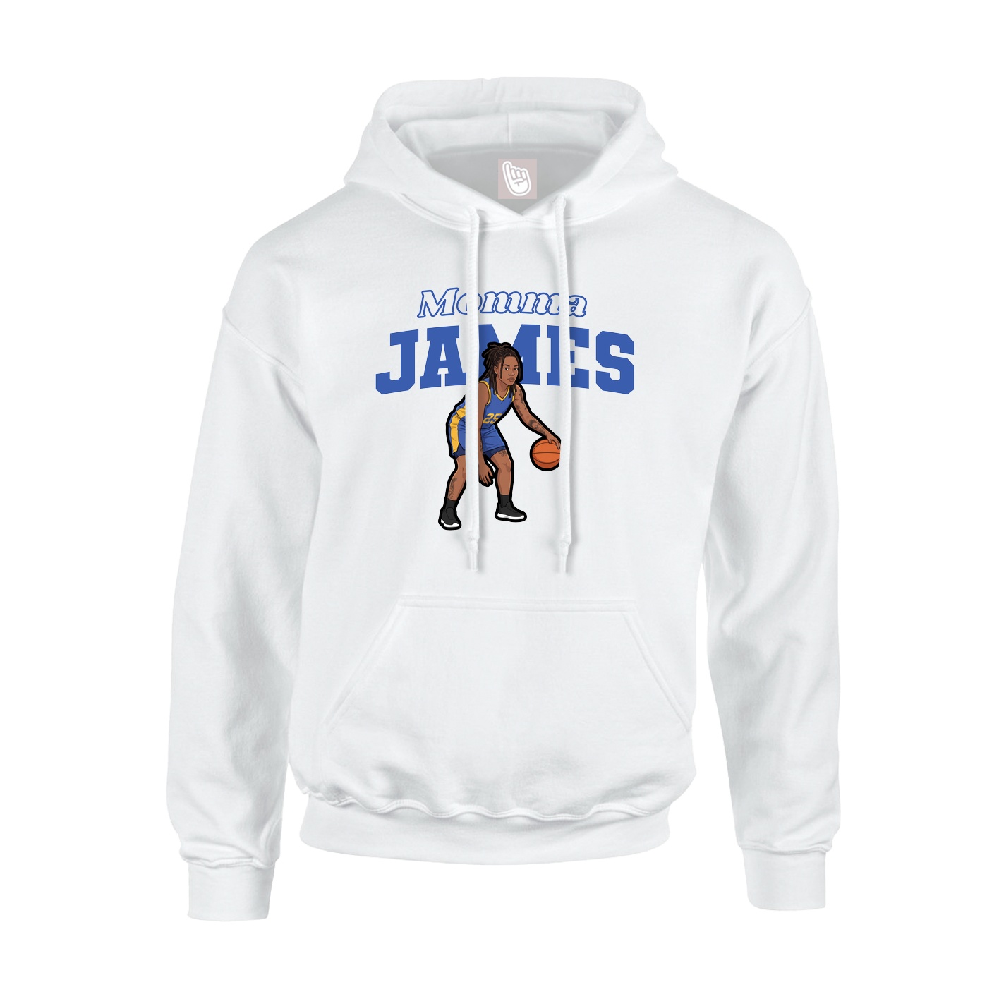Youth Hoodie — Mothers Day Block in White