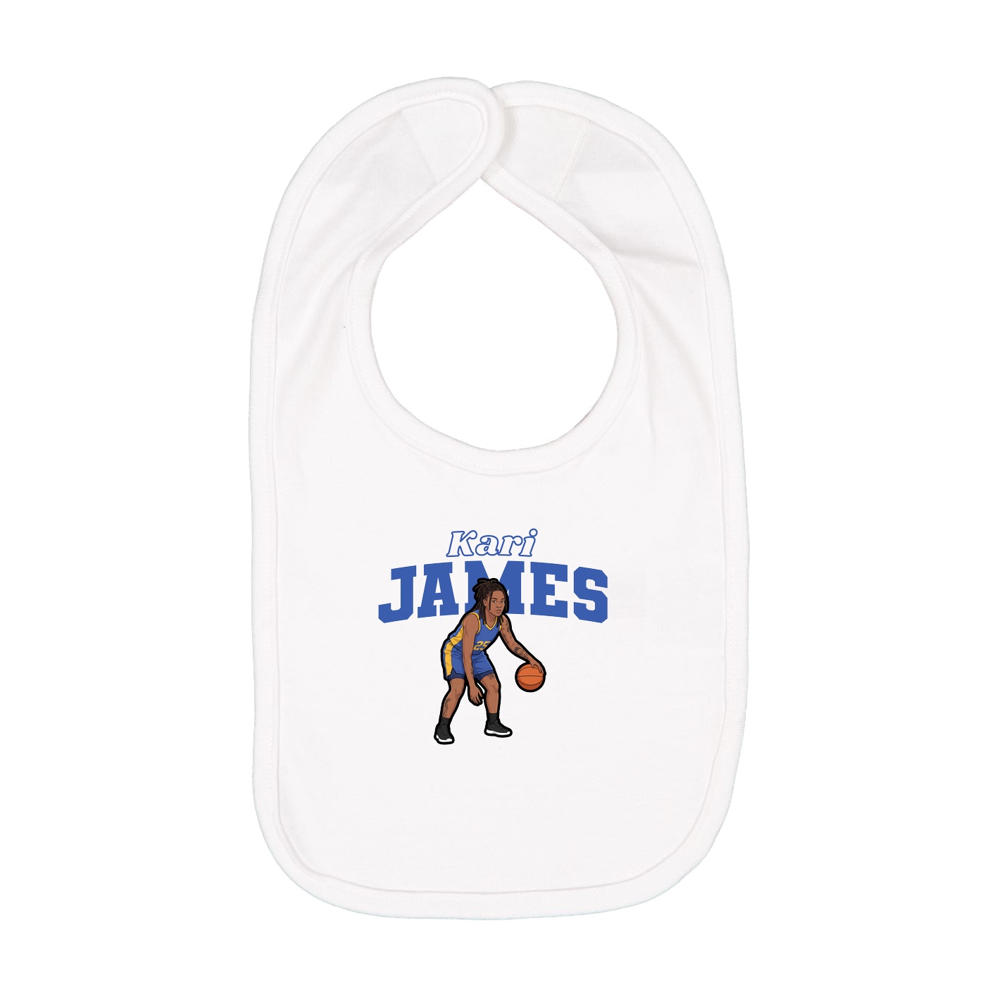 Infant Bib — Name Arch in White