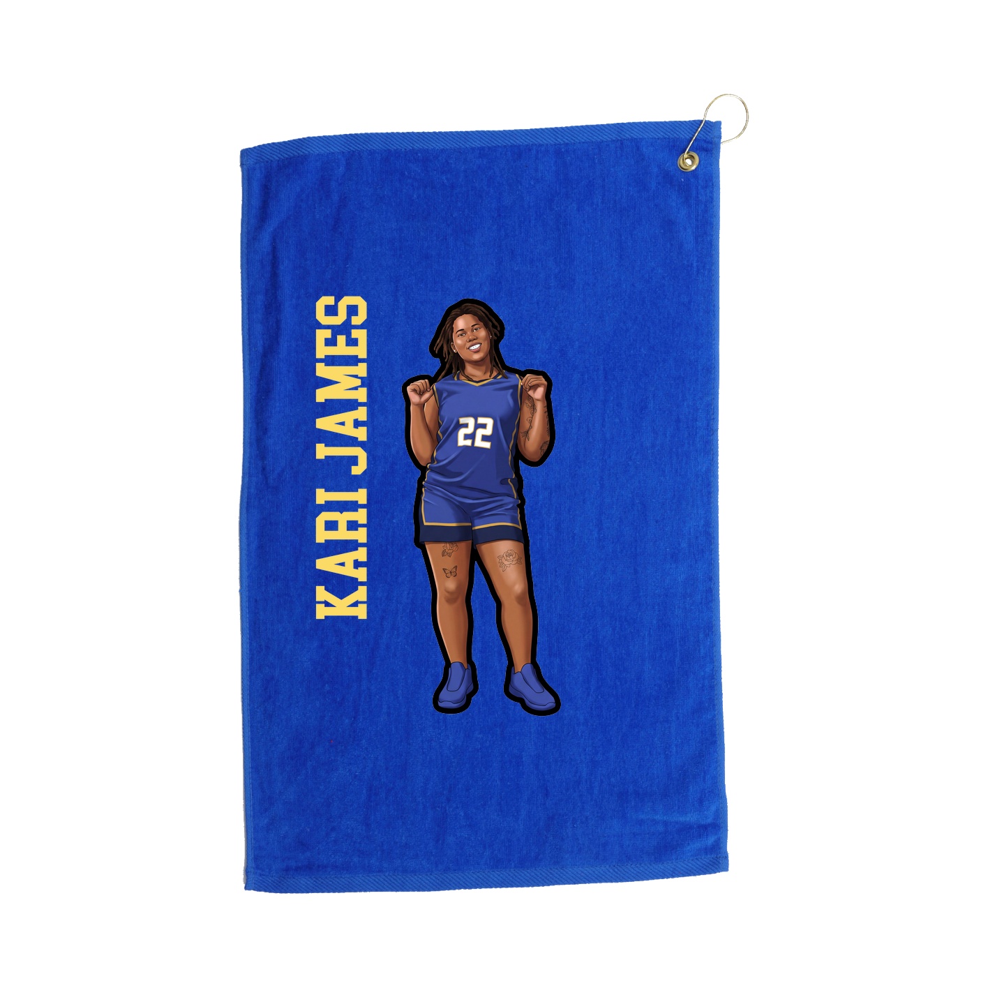 Golf Towel — Name Vertical in Royal