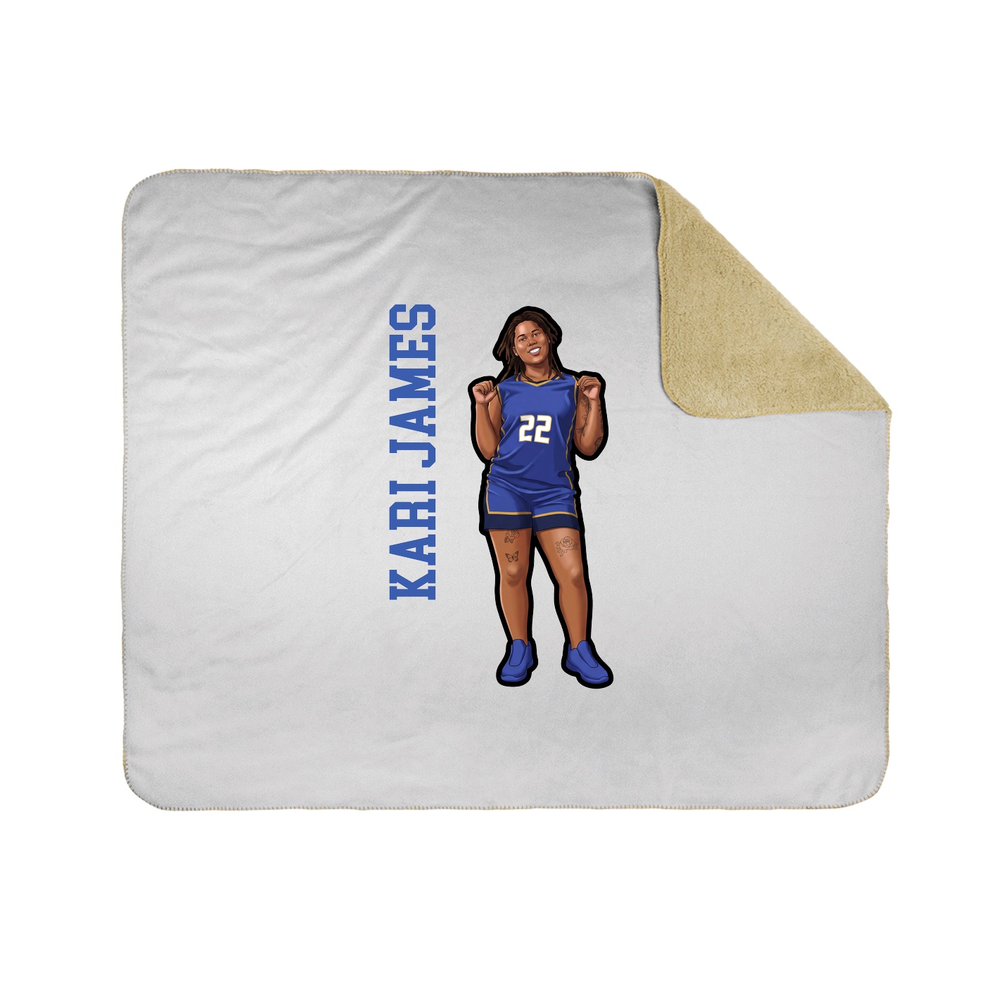 Throw Blanket — Name Vertical in White