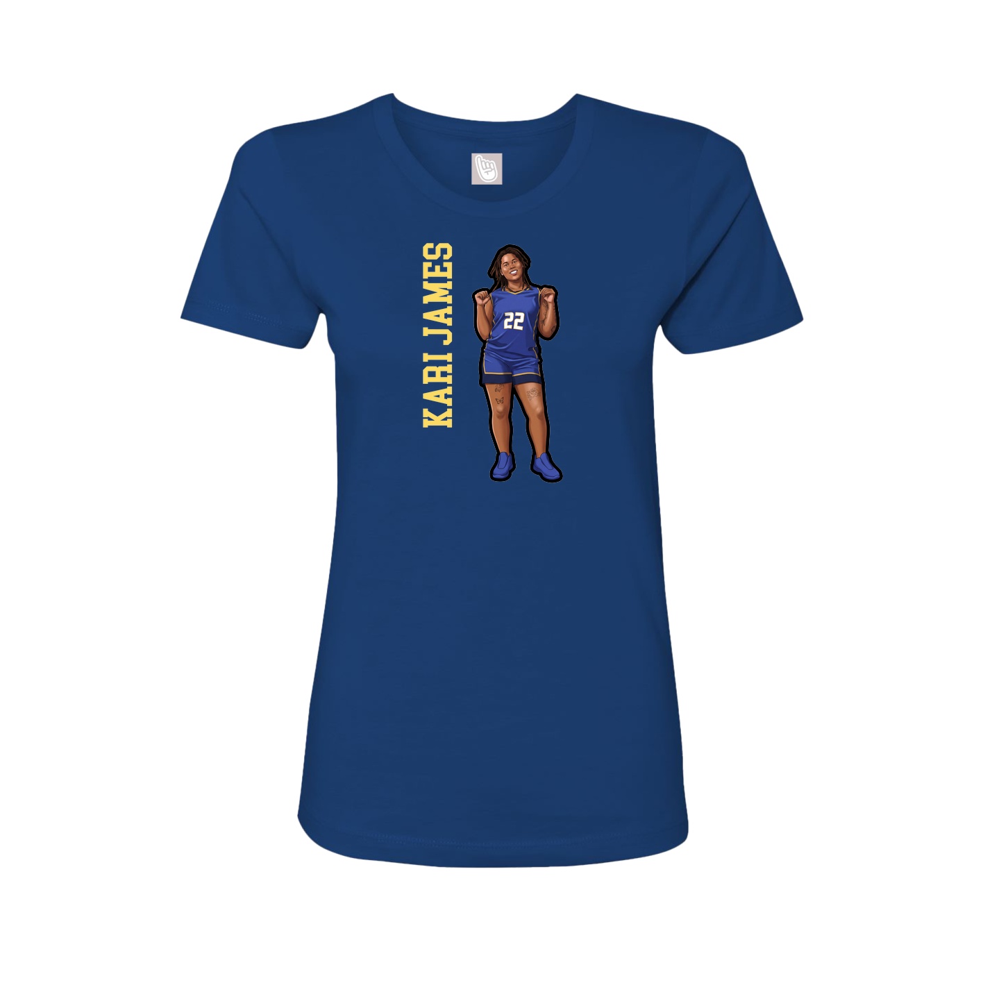Womens Tee — Name Vertical in Royal