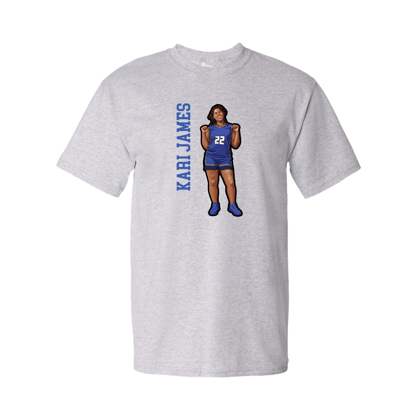 Youth Tee — Name Vertical in Grey