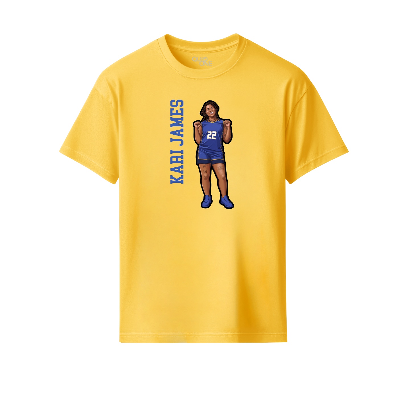 Youth Tee — Name Vertical in Yellow