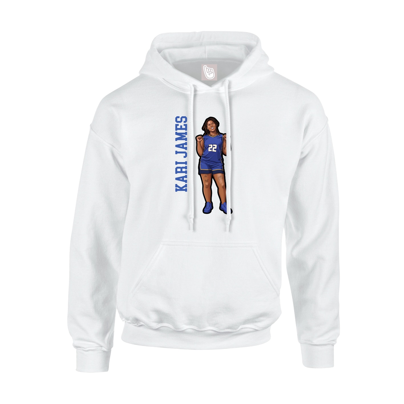 Youth Hoodie — Name Vertical in White