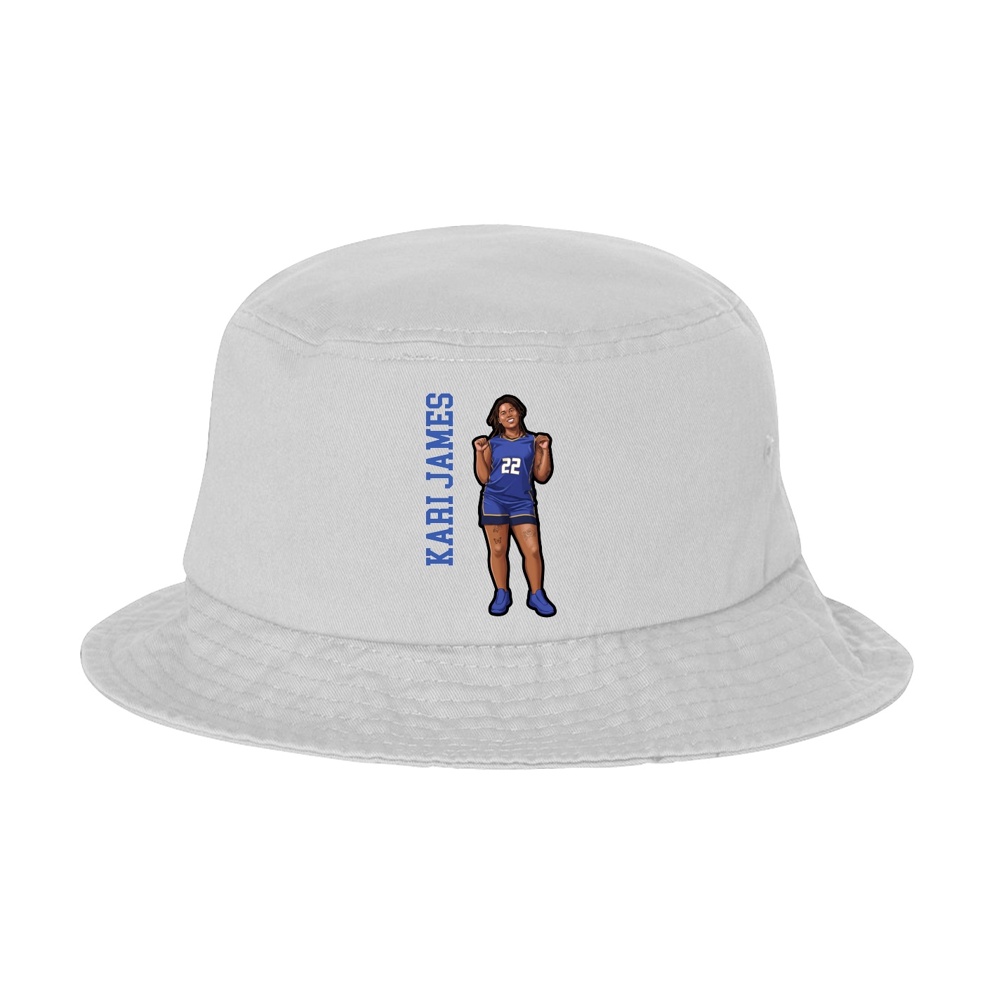 Bucket Cap — Name Vertical in White