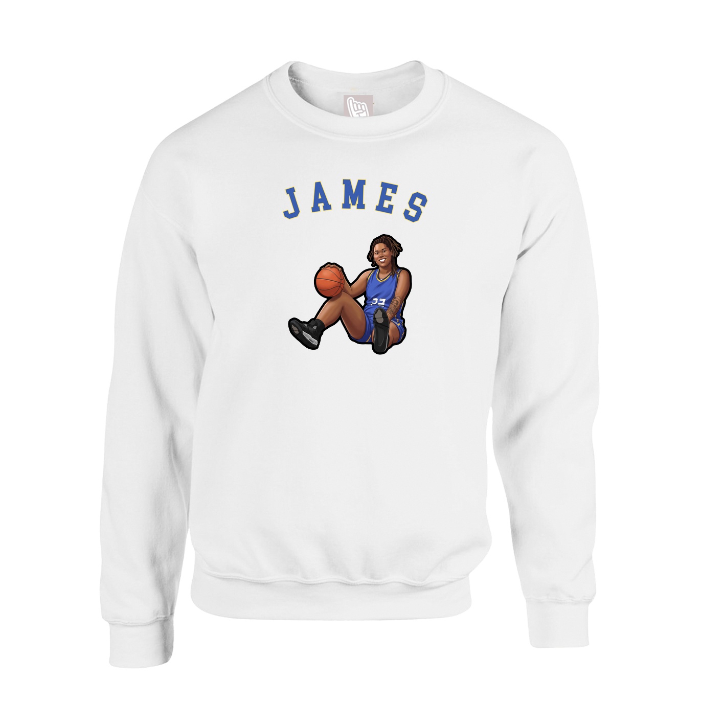 Fleece Crew — Shirsey Arch in White