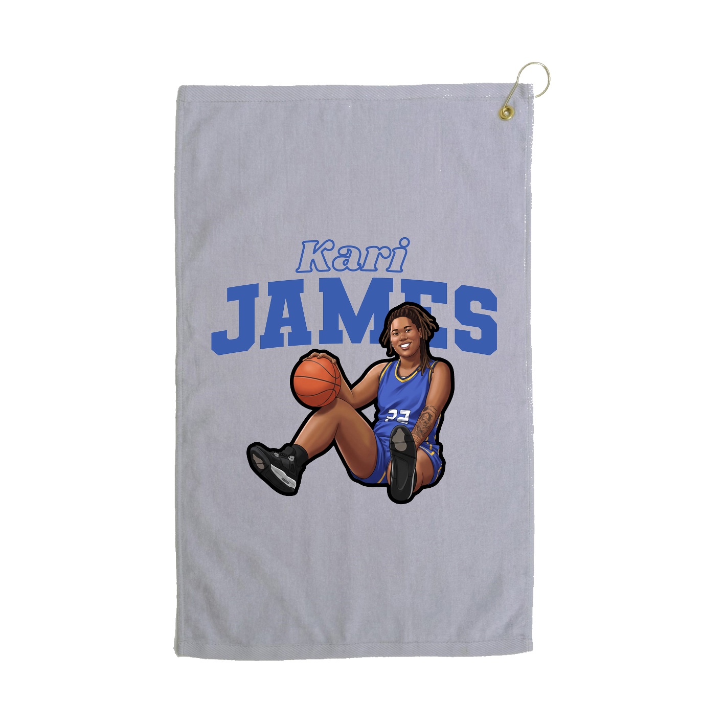 Golf Towel — Name Arch in Grey