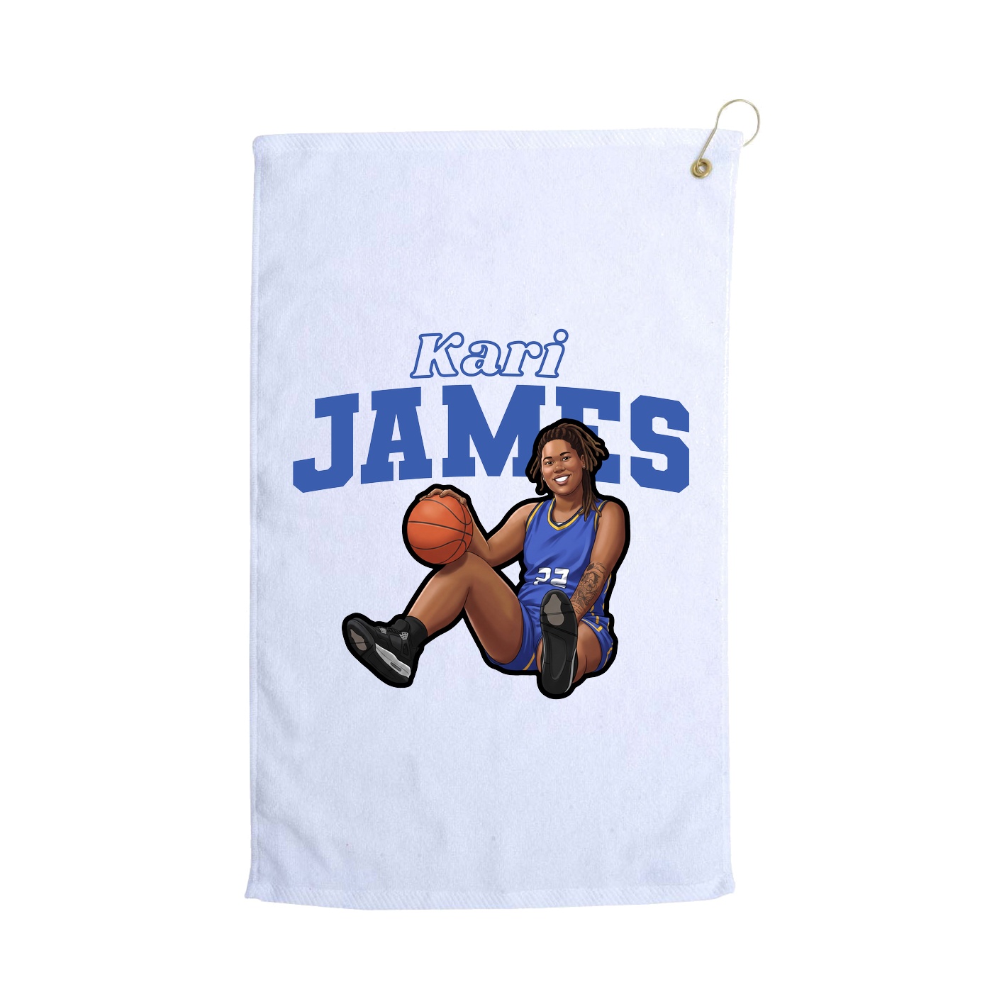 Golf Towel — Name Arch in White