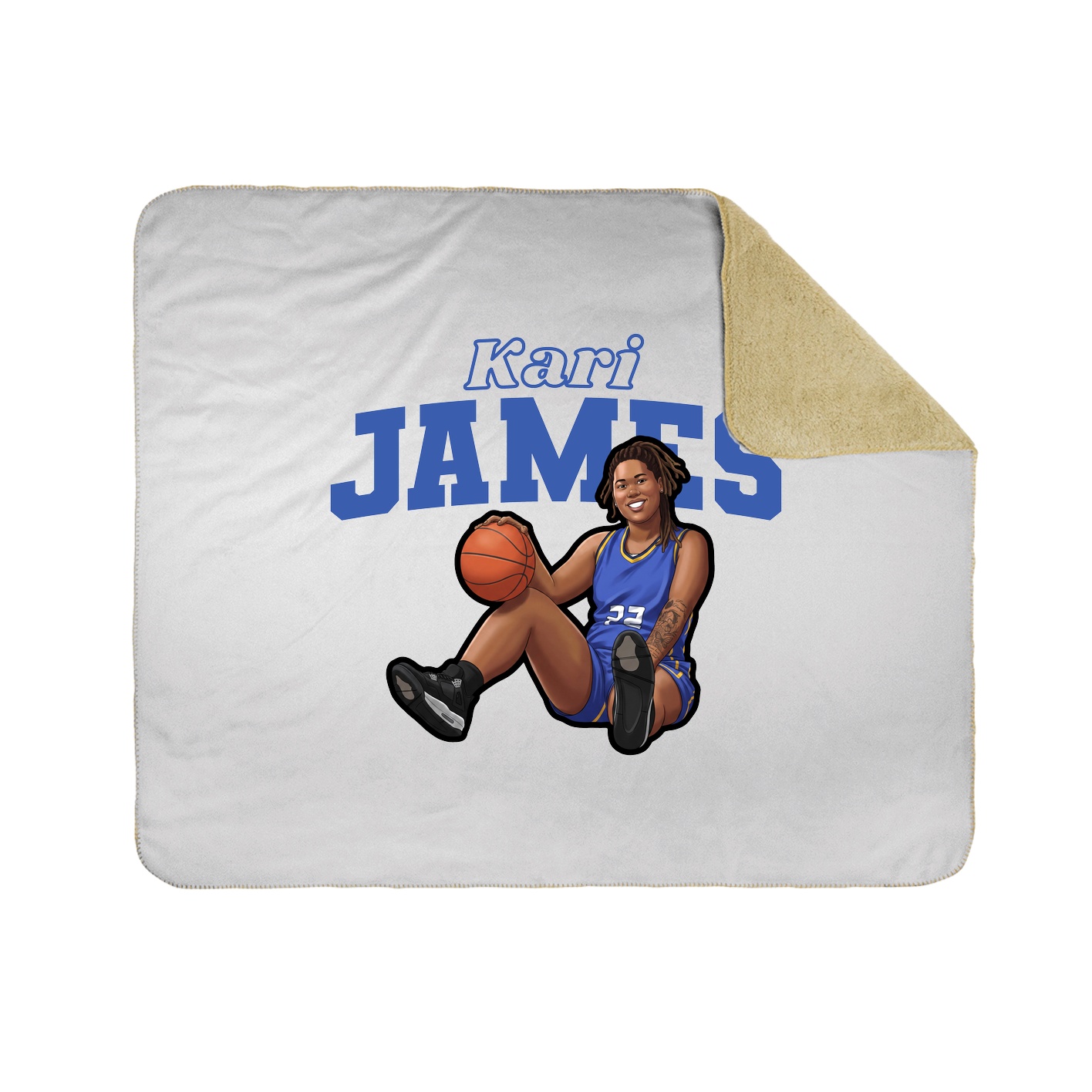 Throw Blanket — Name Arch in White