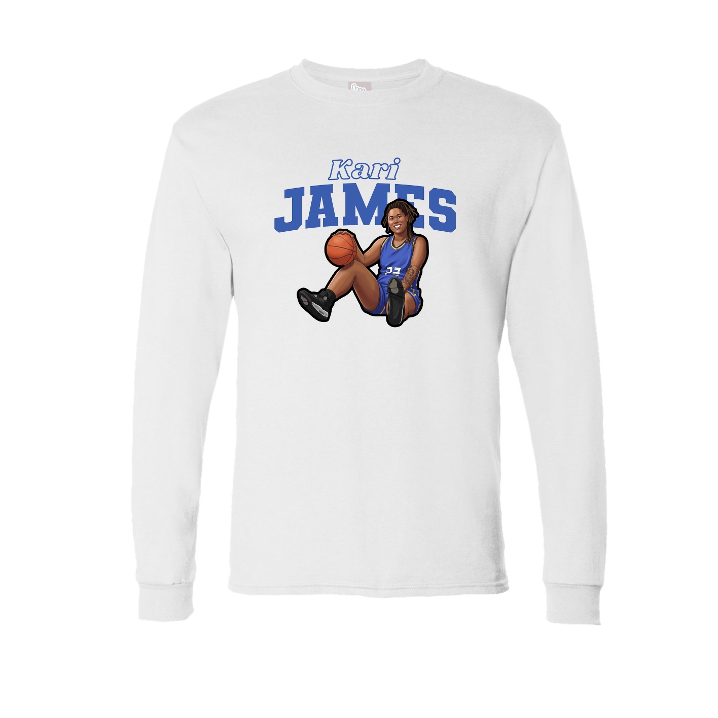 Long Sleeve Tee — Name Arch in White