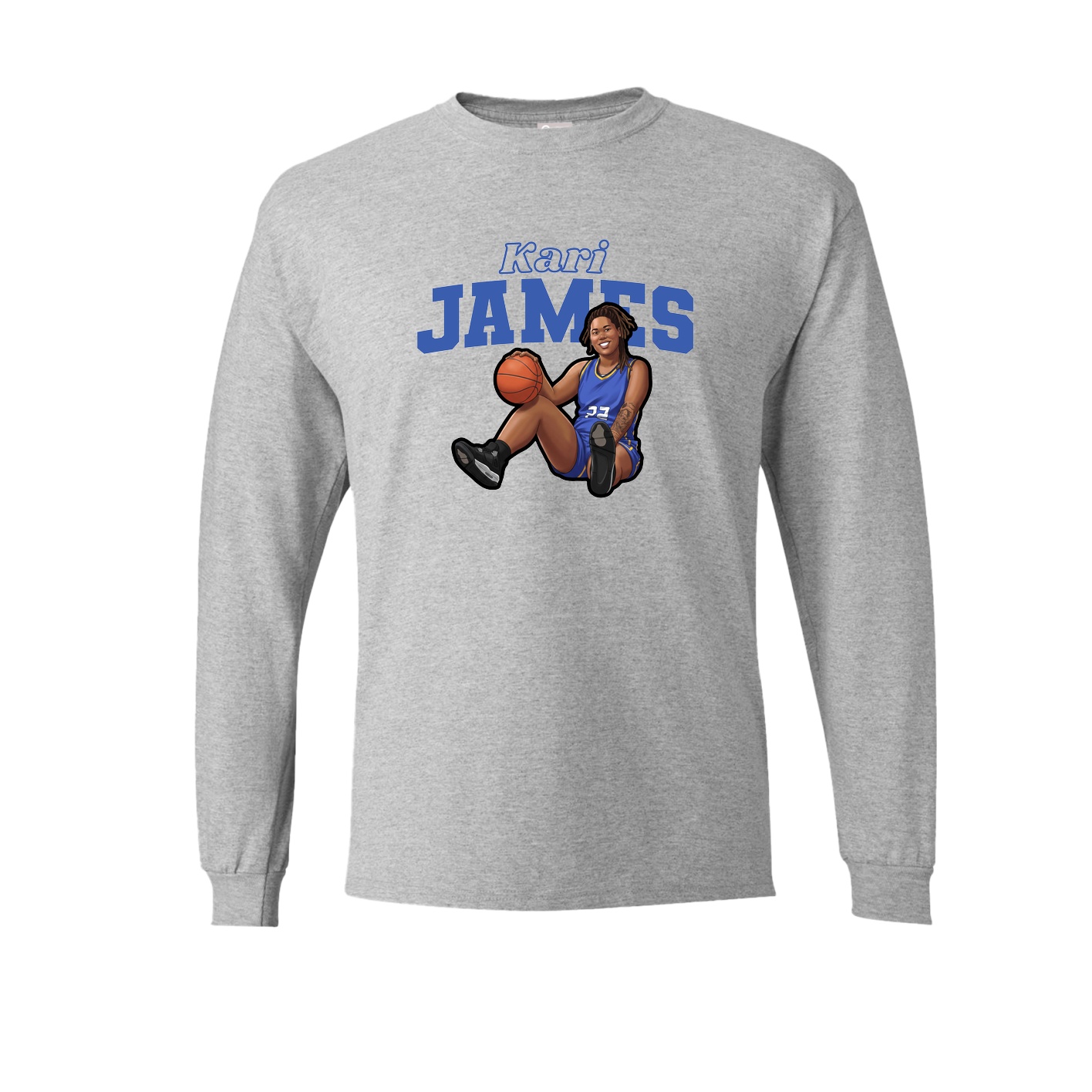 Long Sleeve Tee — Name Arch in Grey