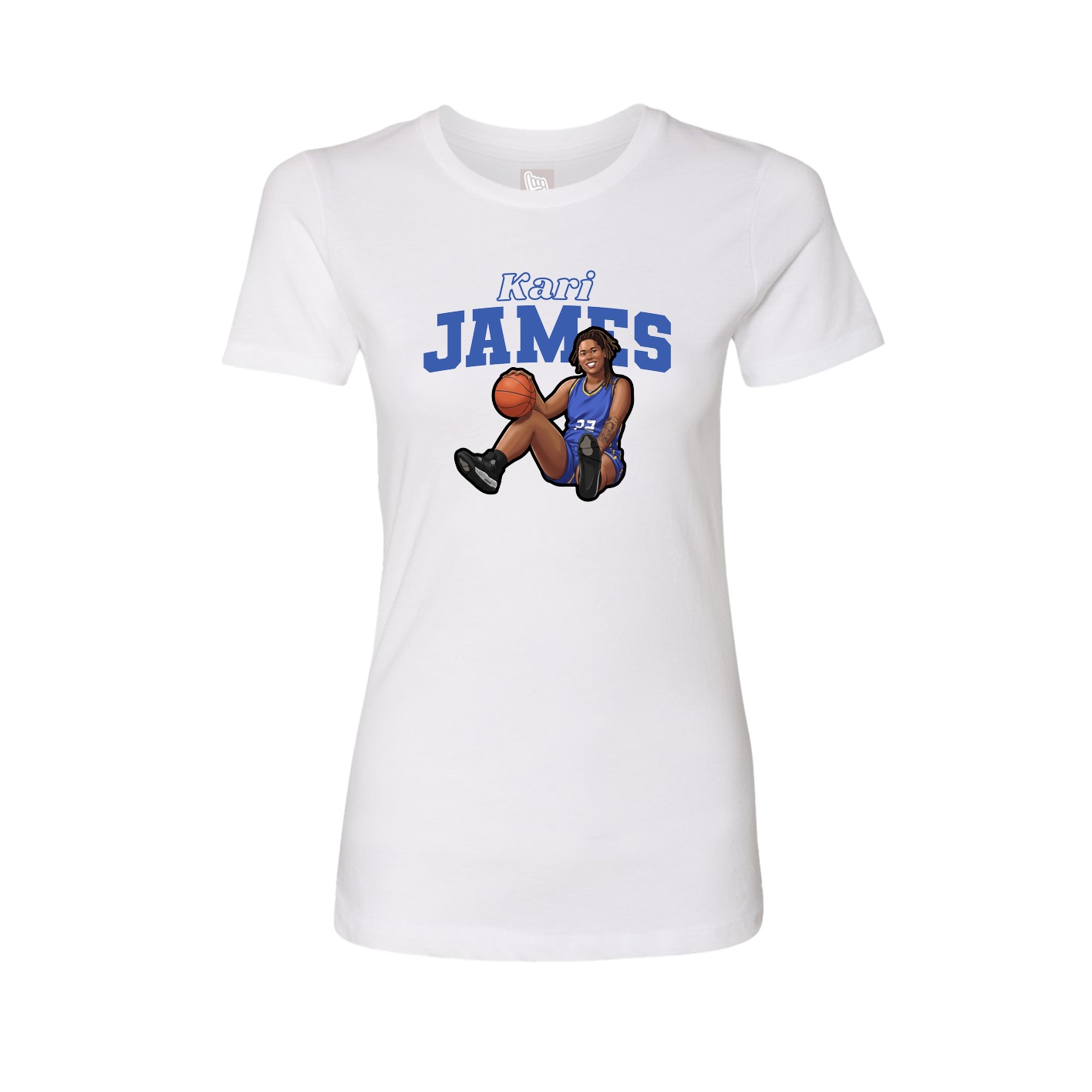 Womens Tee — Name Arch in White
