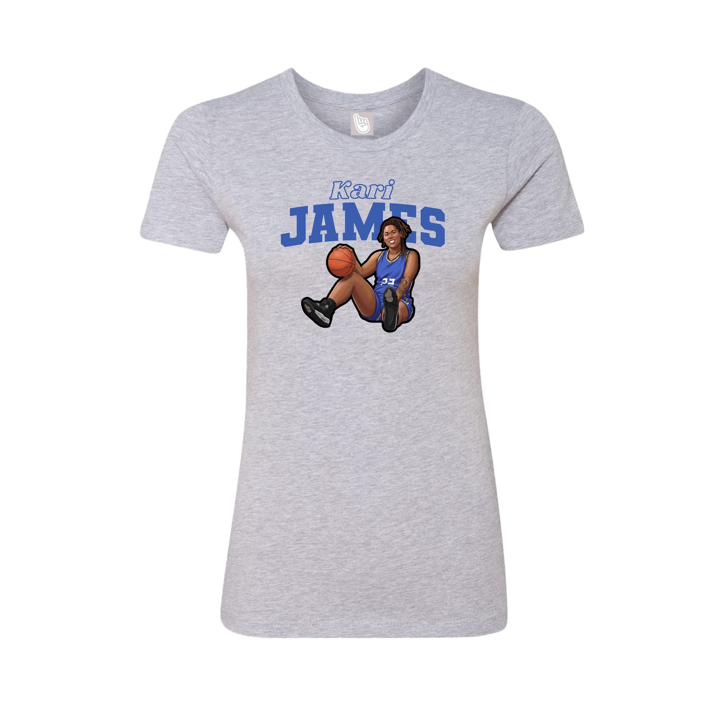 Womens Tee — Name Arch in Grey