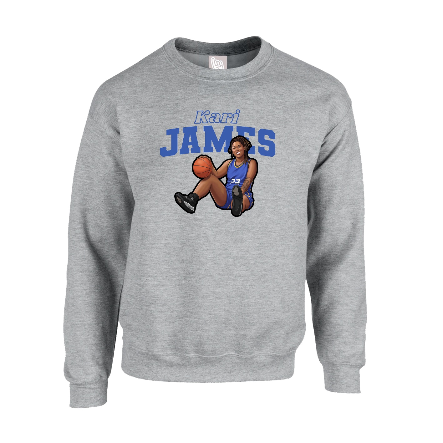 Fleece Crew — Name Arch in Grey