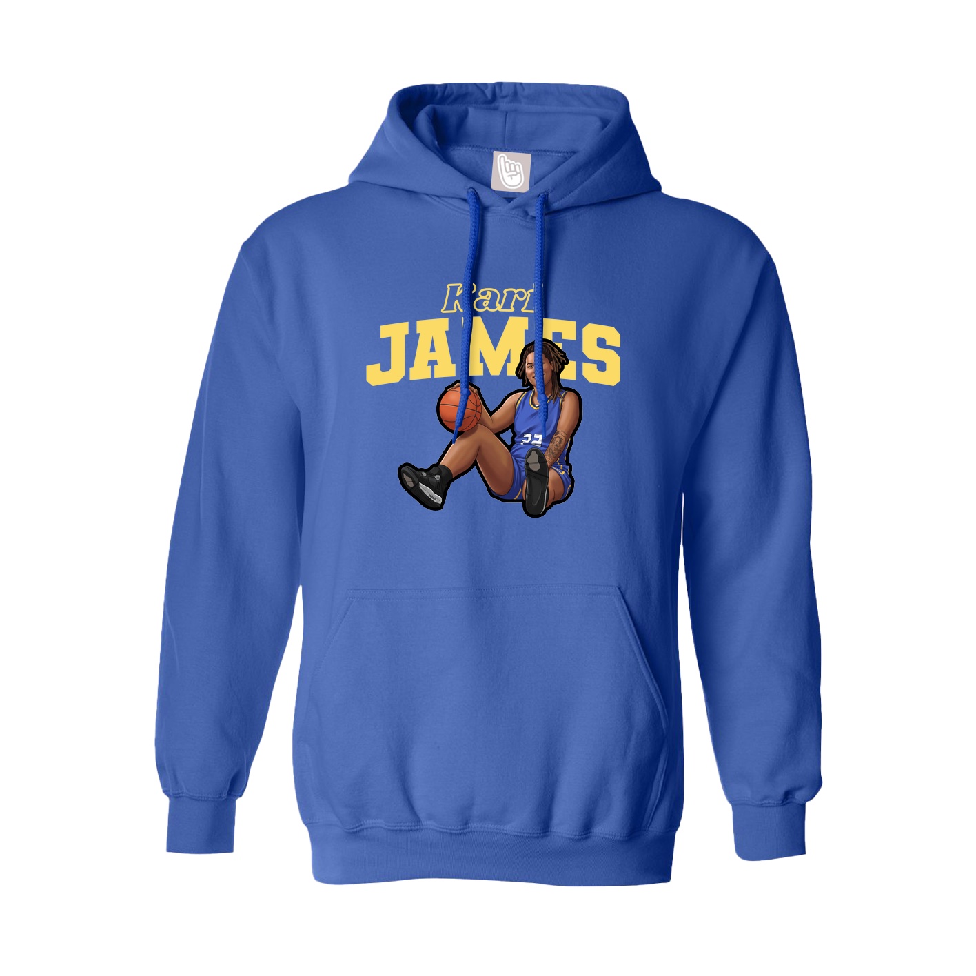 Youth Hoodie — Name Arch in Royal