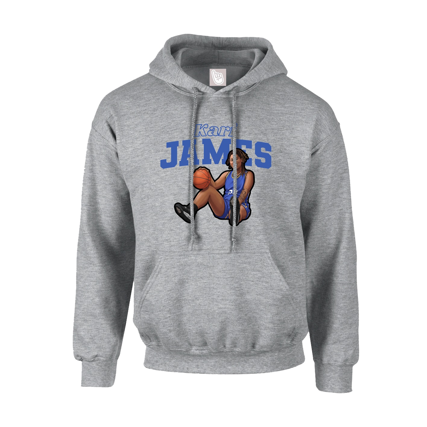Youth Hoodie — Name Arch in Grey