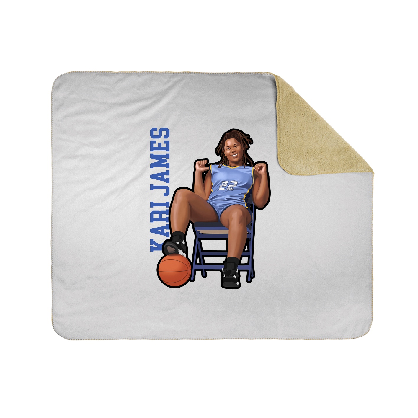 Throw Blanket — Name Vertical in White