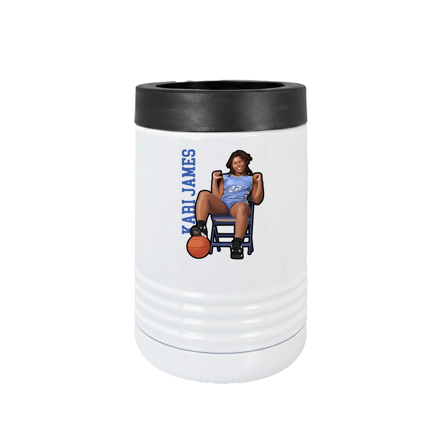 Beverage Holder — Name Vertical in White