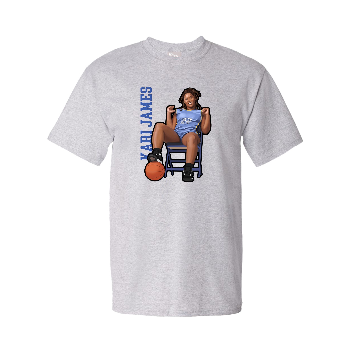 Youth Tee — Name Vertical in Grey