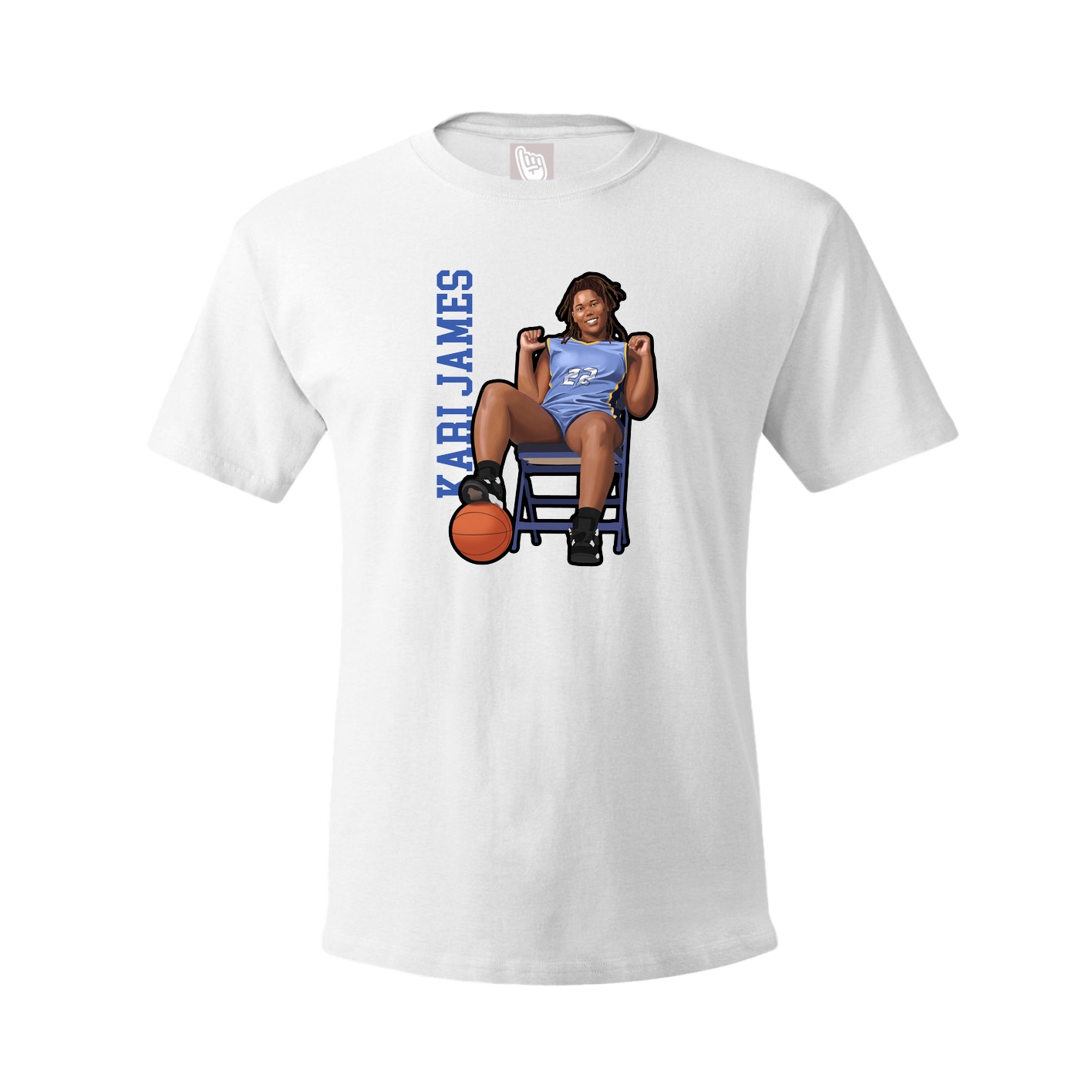 Youth Tee — Name Vertical in White