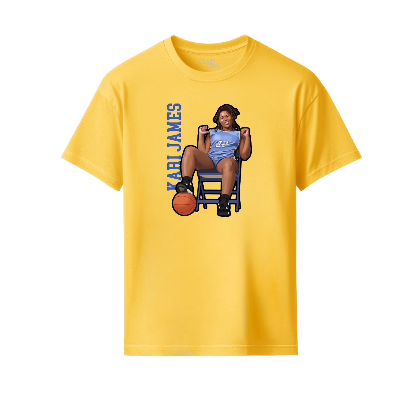 Youth Tee — Name Vertical in Yellow