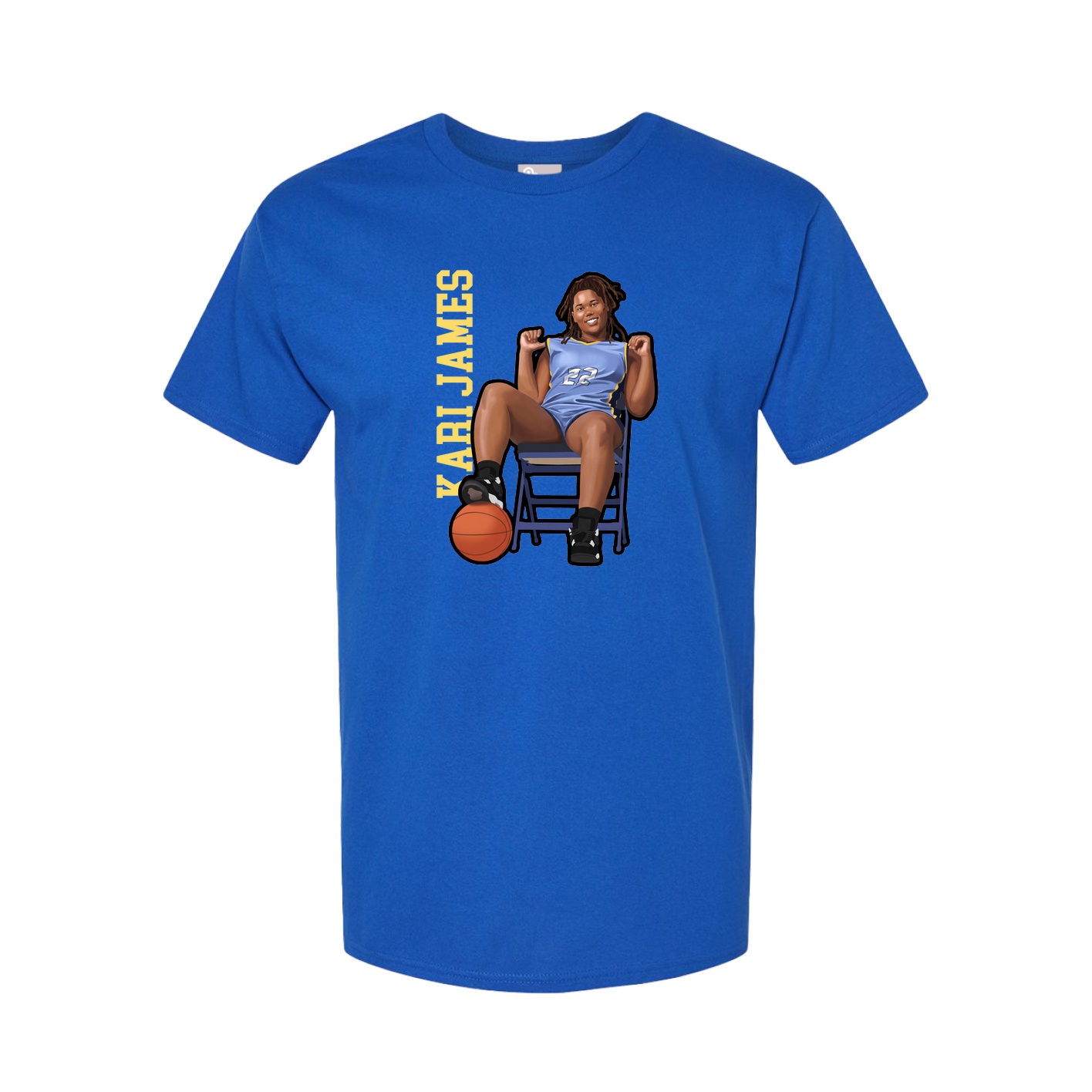 Youth Tee — Name Vertical in Royal