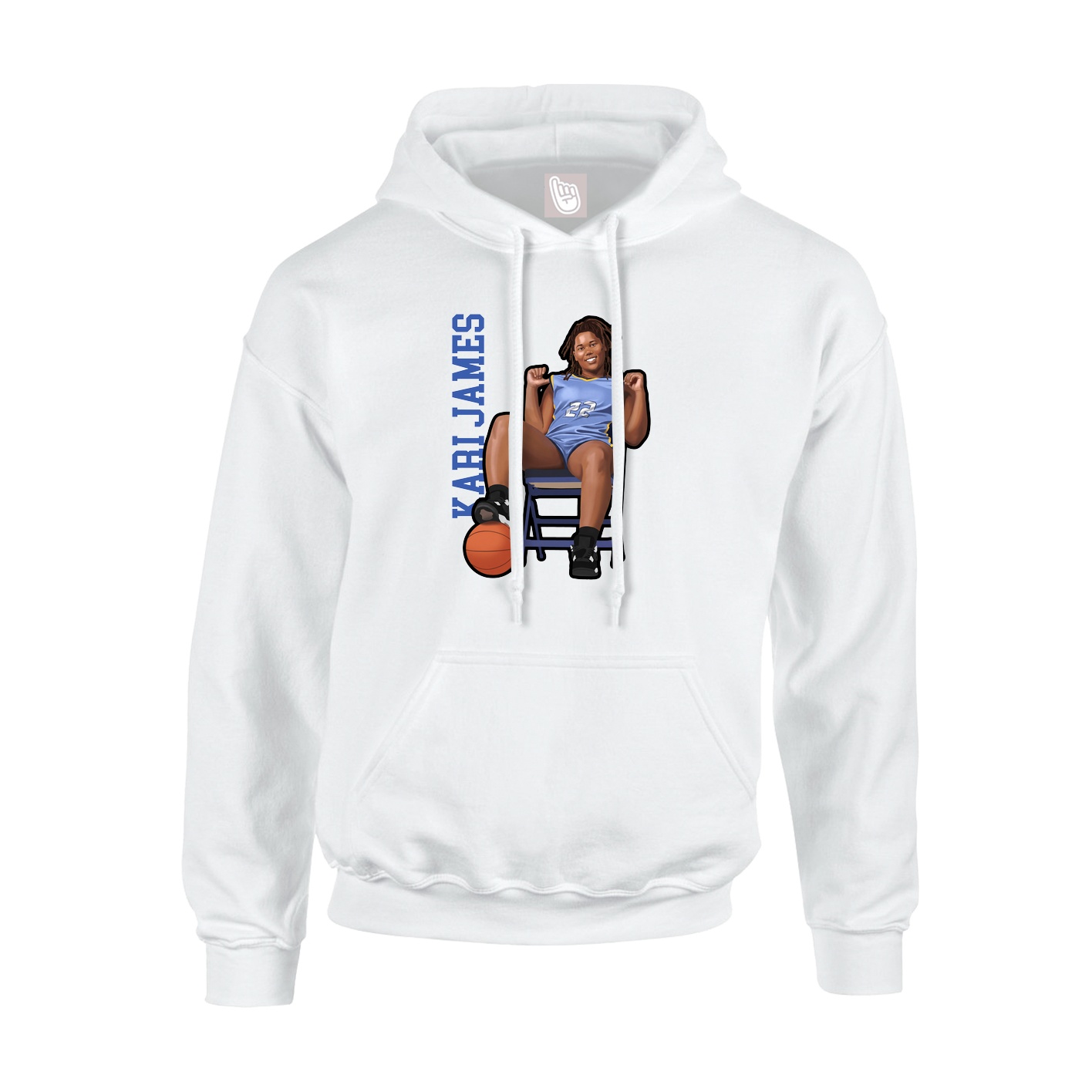 Hoodie — Name Vertical in White