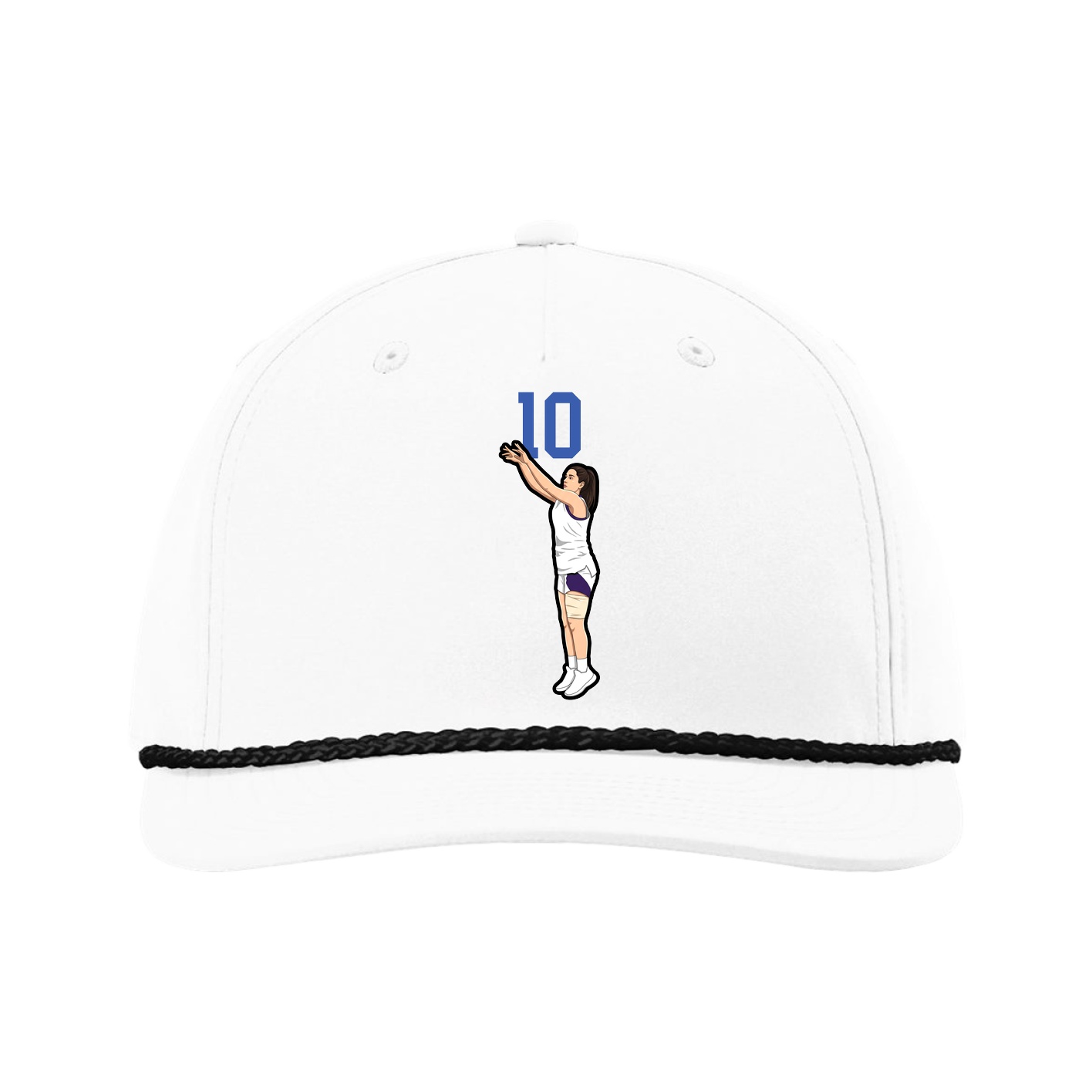 Five-Panel Classic Rope Cap — Number Top in White