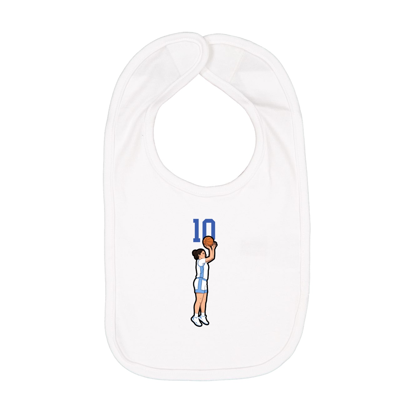 Infant Bib — Number Top in White