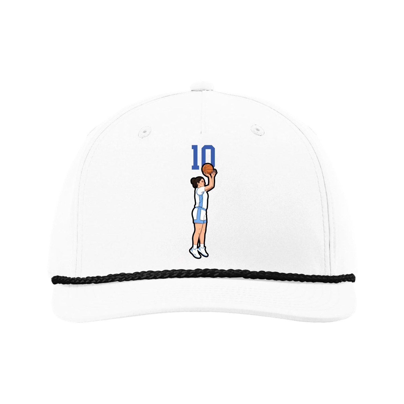 Five-Panel Classic Rope Cap — Number Top in White