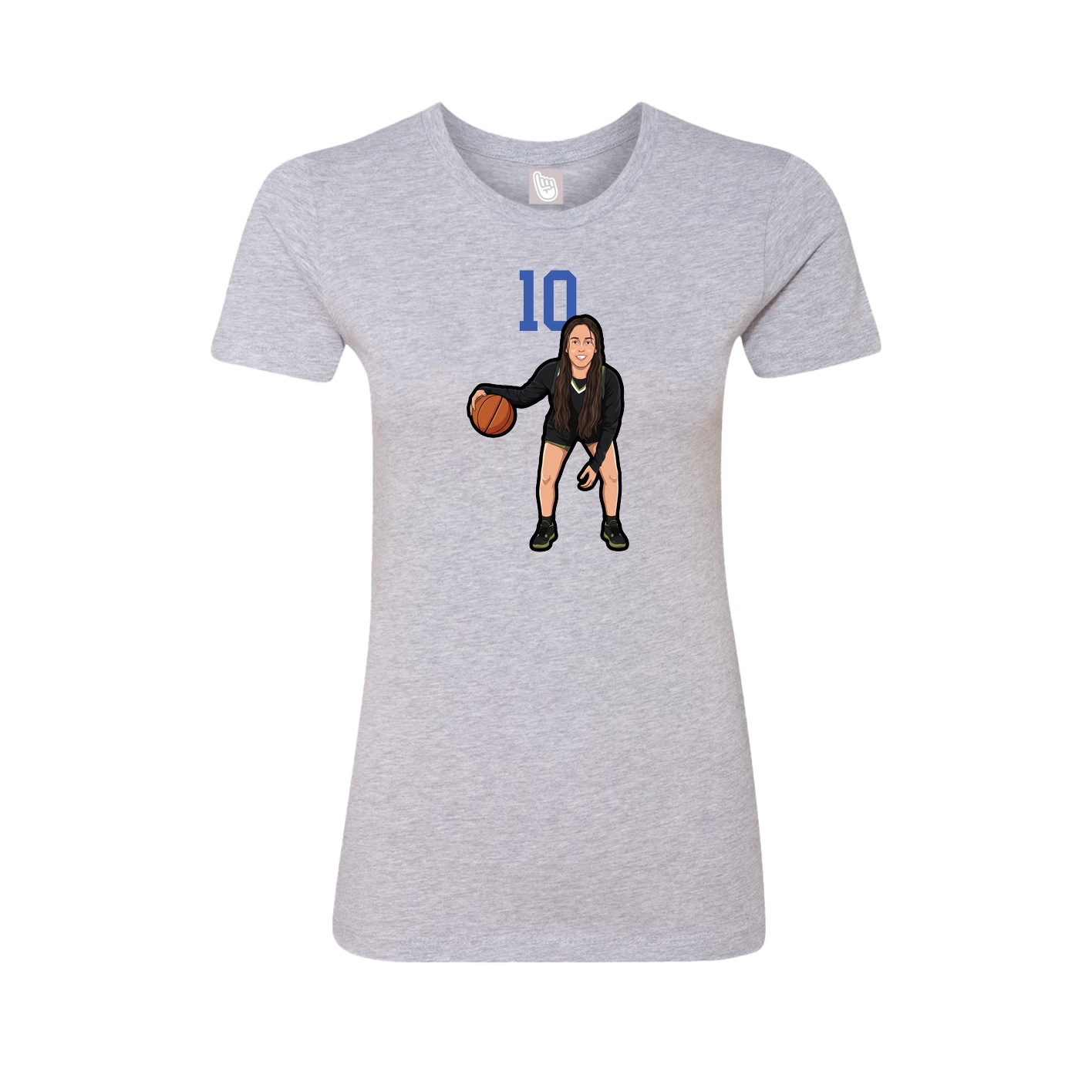 Fitted Women's Tee — Number Top in Grey