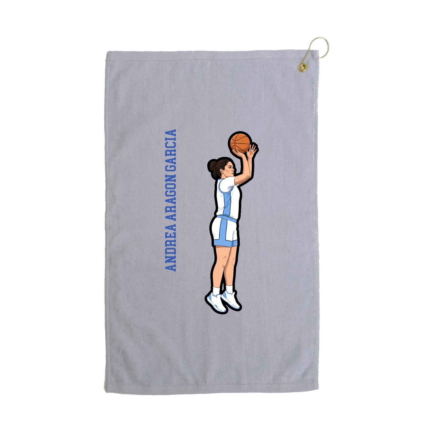 Golf Towel — Name Vertical in Grey