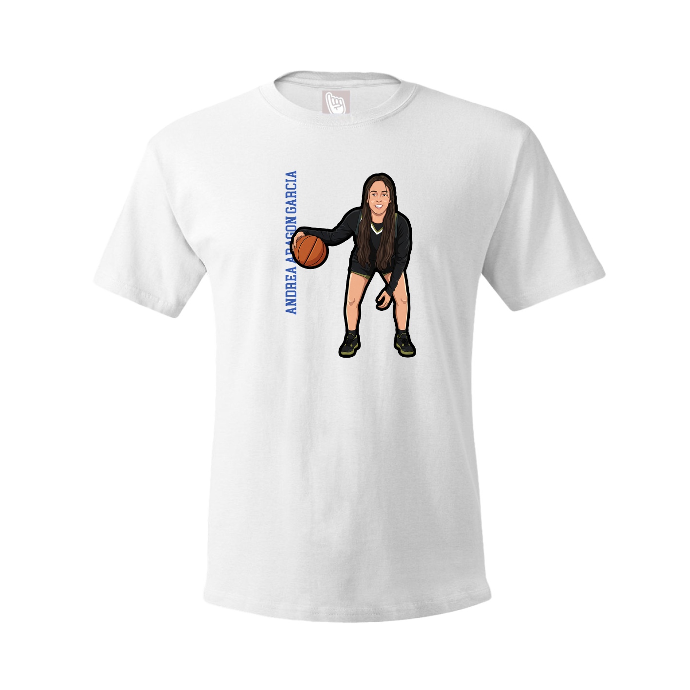 Youth Tee — Name Vertical in White