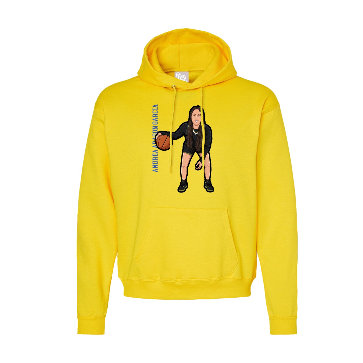 Hoodie — Name Vertical in Yellow