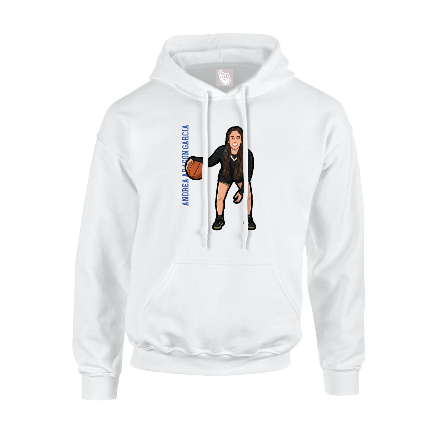 Youth Hoodie — Name Vertical in White
