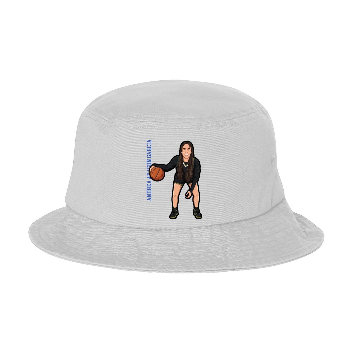 Bucket Cap — Name Vertical in White