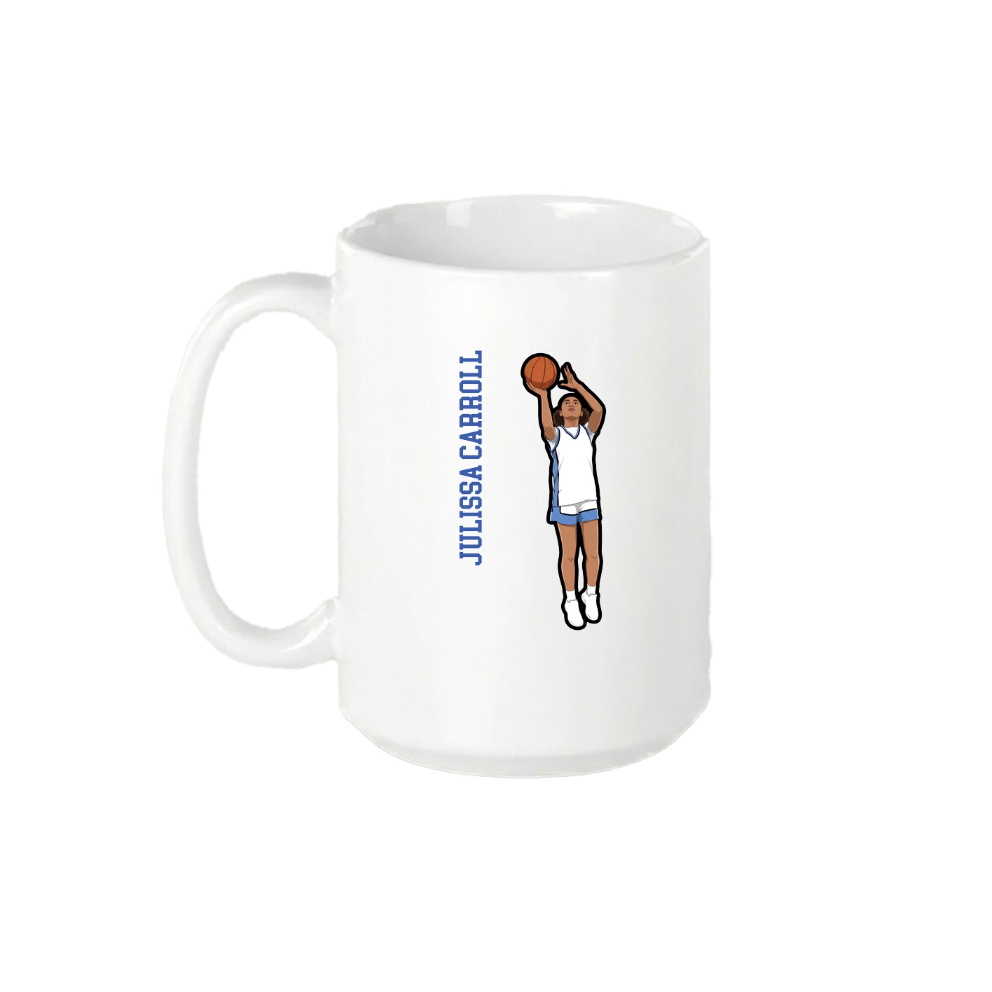 15oz Coffee Mug — Name Vertical in White