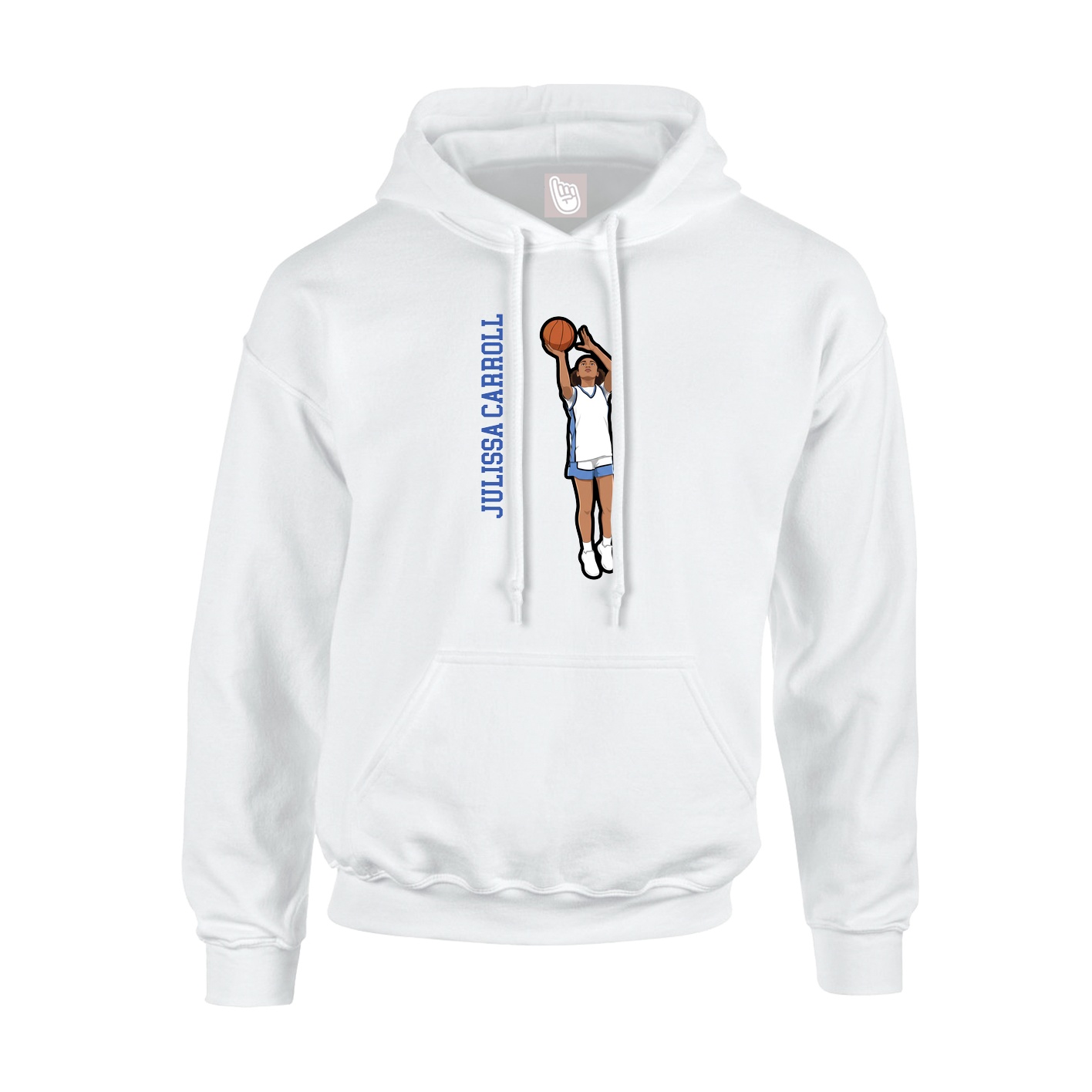 Youth Hoodie — Name Vertical in White