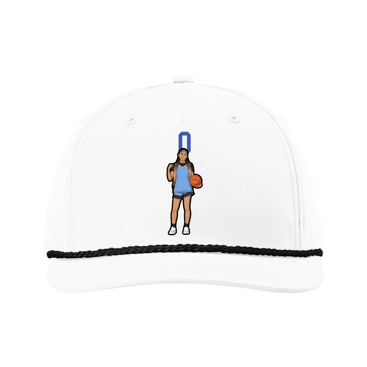 Five-Panel Classic Rope Cap — Number Top in White