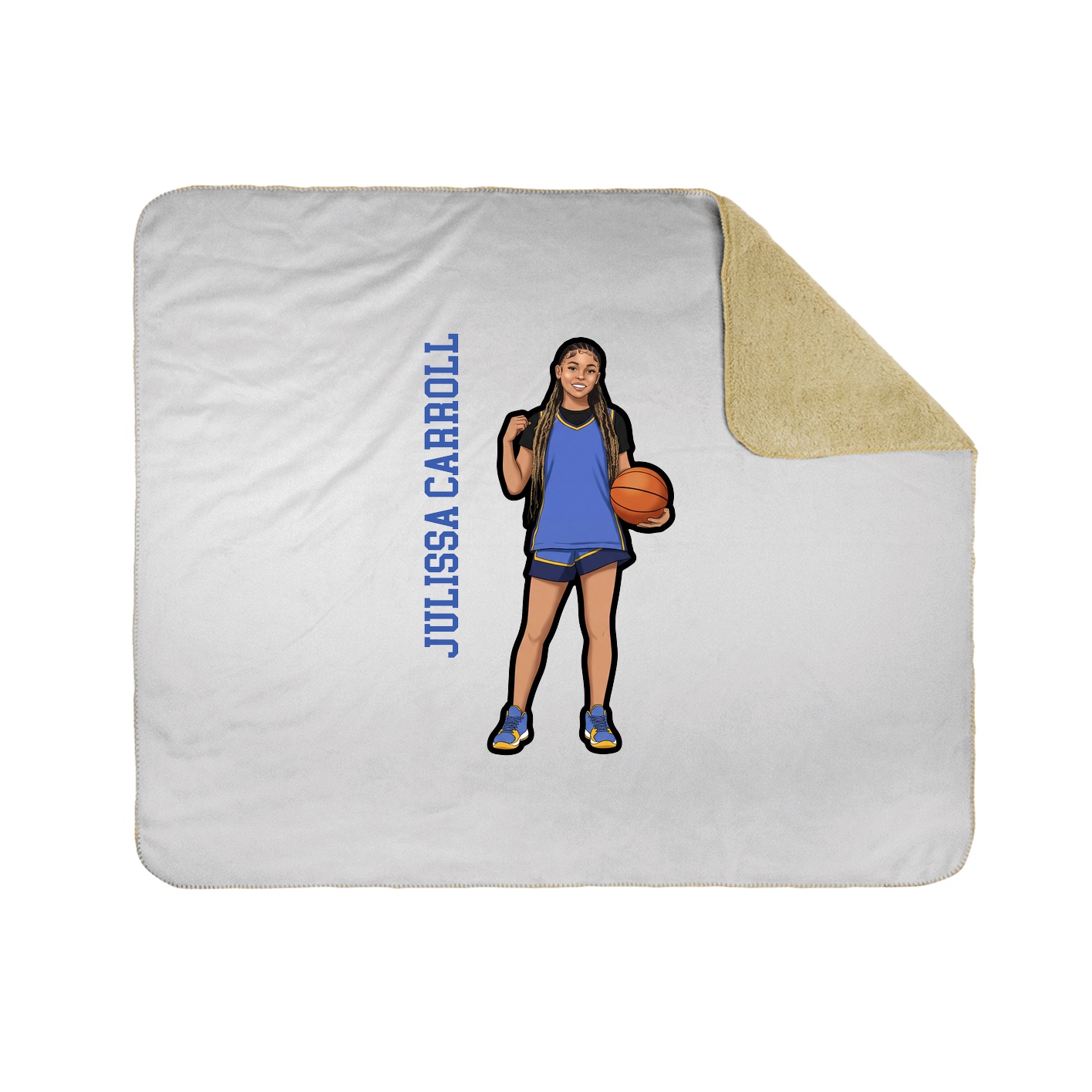 Throw Blanket — Name Vertical in White