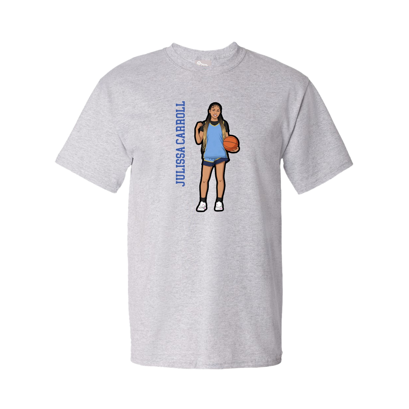 Youth Tee — Name Vertical in Grey