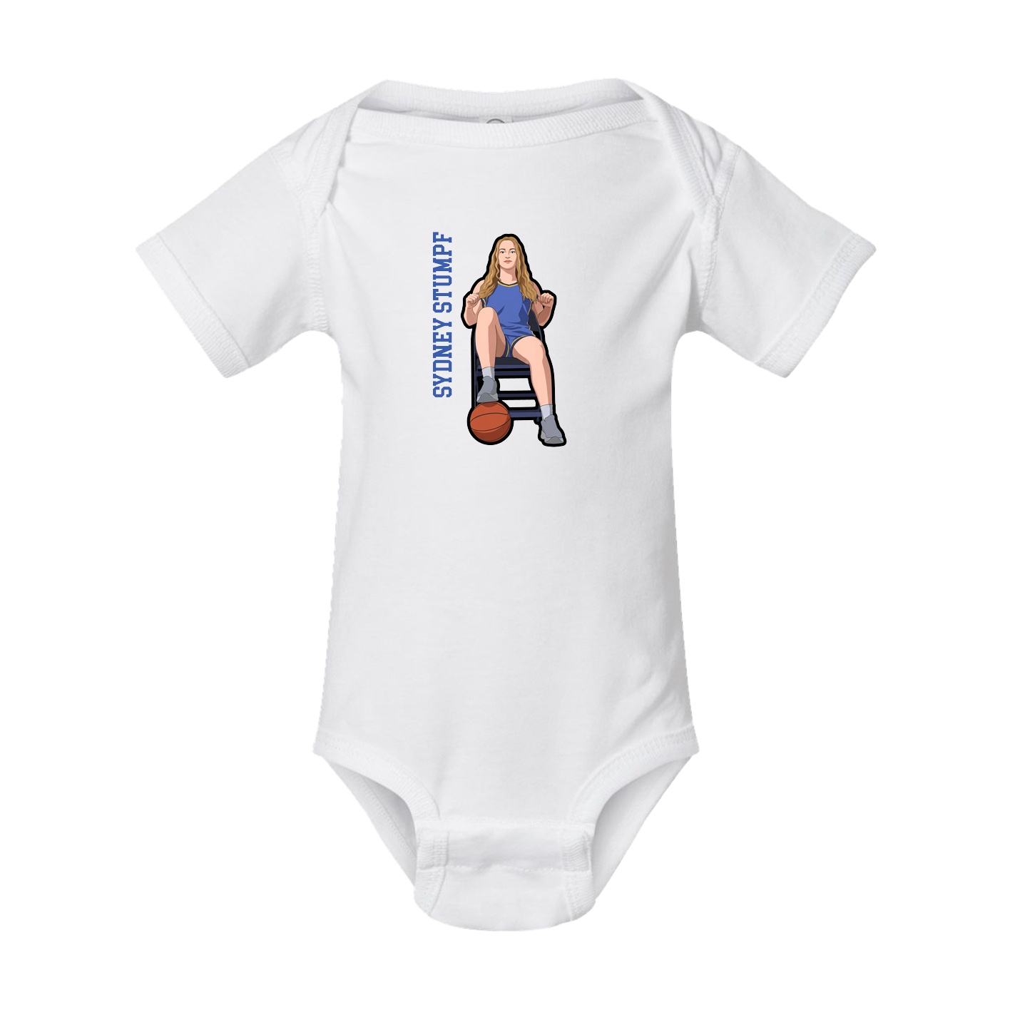 Baby Onesie — Name Vertical in White