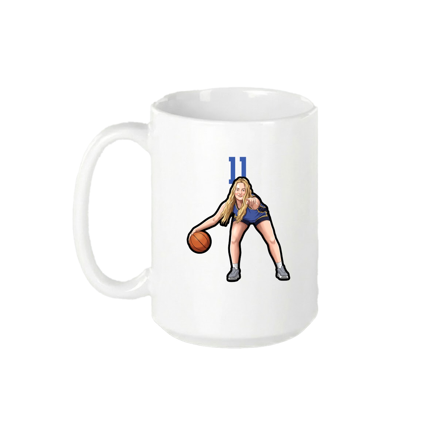 15oz Coffee Mug — Number Top in White