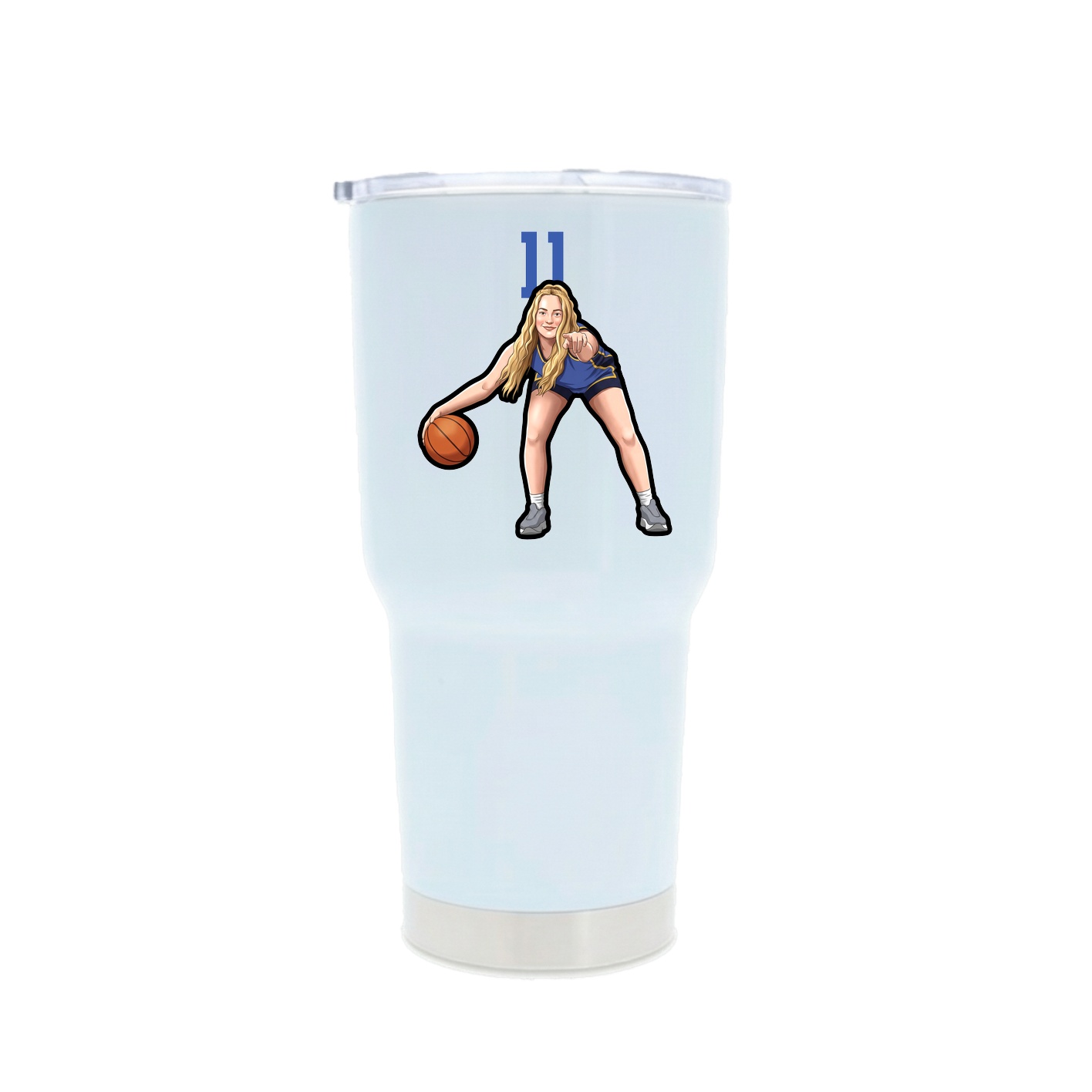 30oz Stainless Steel Tumbler — Number Top in White