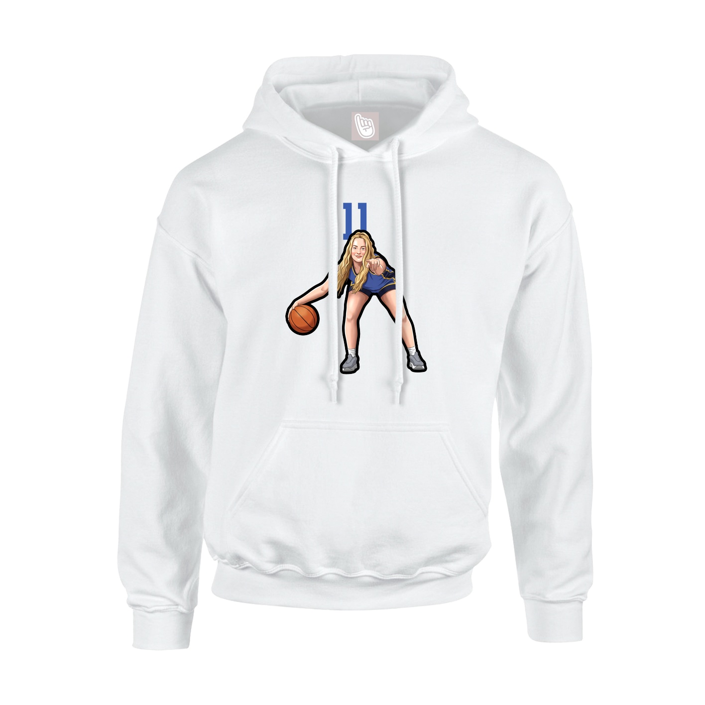 Youth Hoodie — Number Top in White