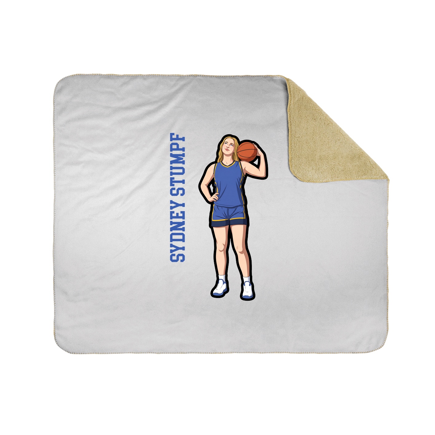 Throw Blanket — Name Vertical in White