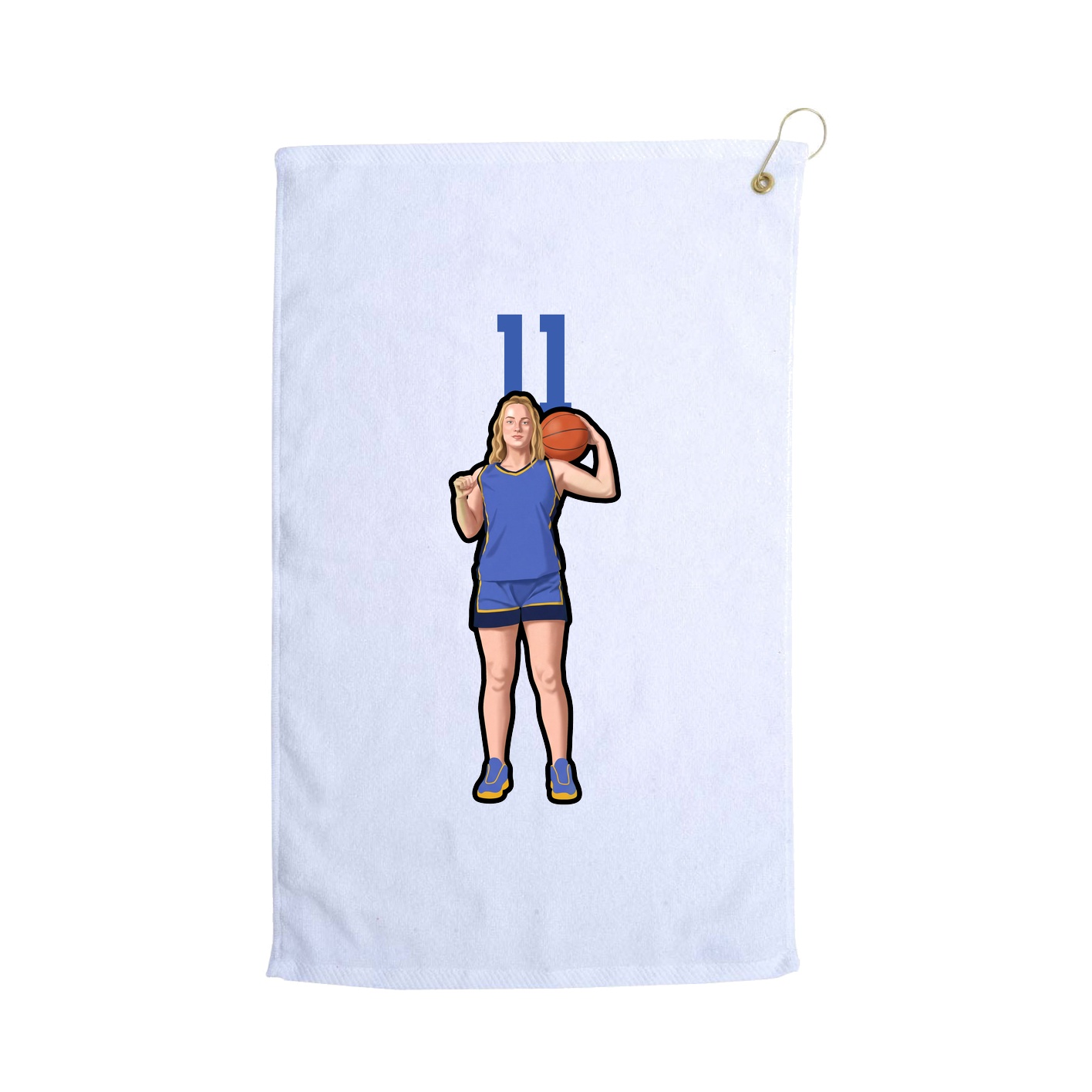 Golf Towel — Number Top in White