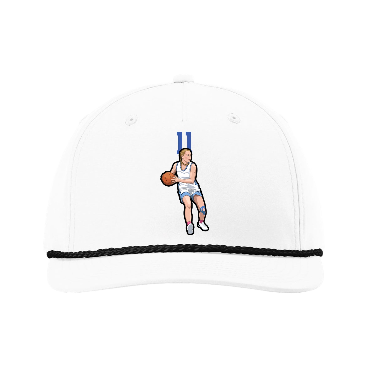 Five-Panel Classic Rope Cap — Number Top in White
